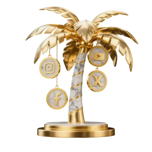 Social media golden palm placeholder